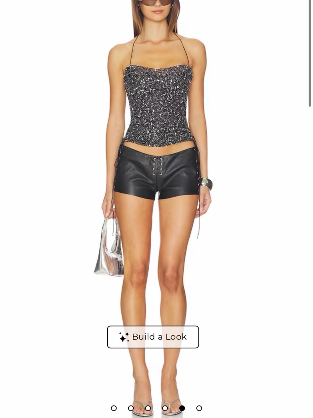 I.AM.GIA Black Faux Leather Lace-Up Skirt XS